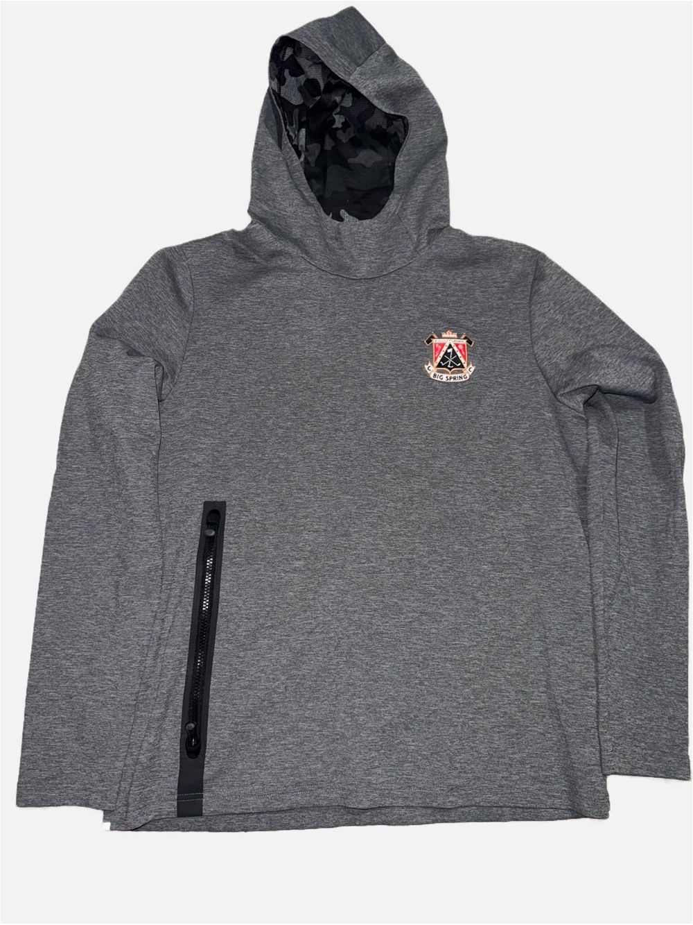 Greyson Mens Size L Grey Performance Hoodie Big Spring Country Club Golfcore Top